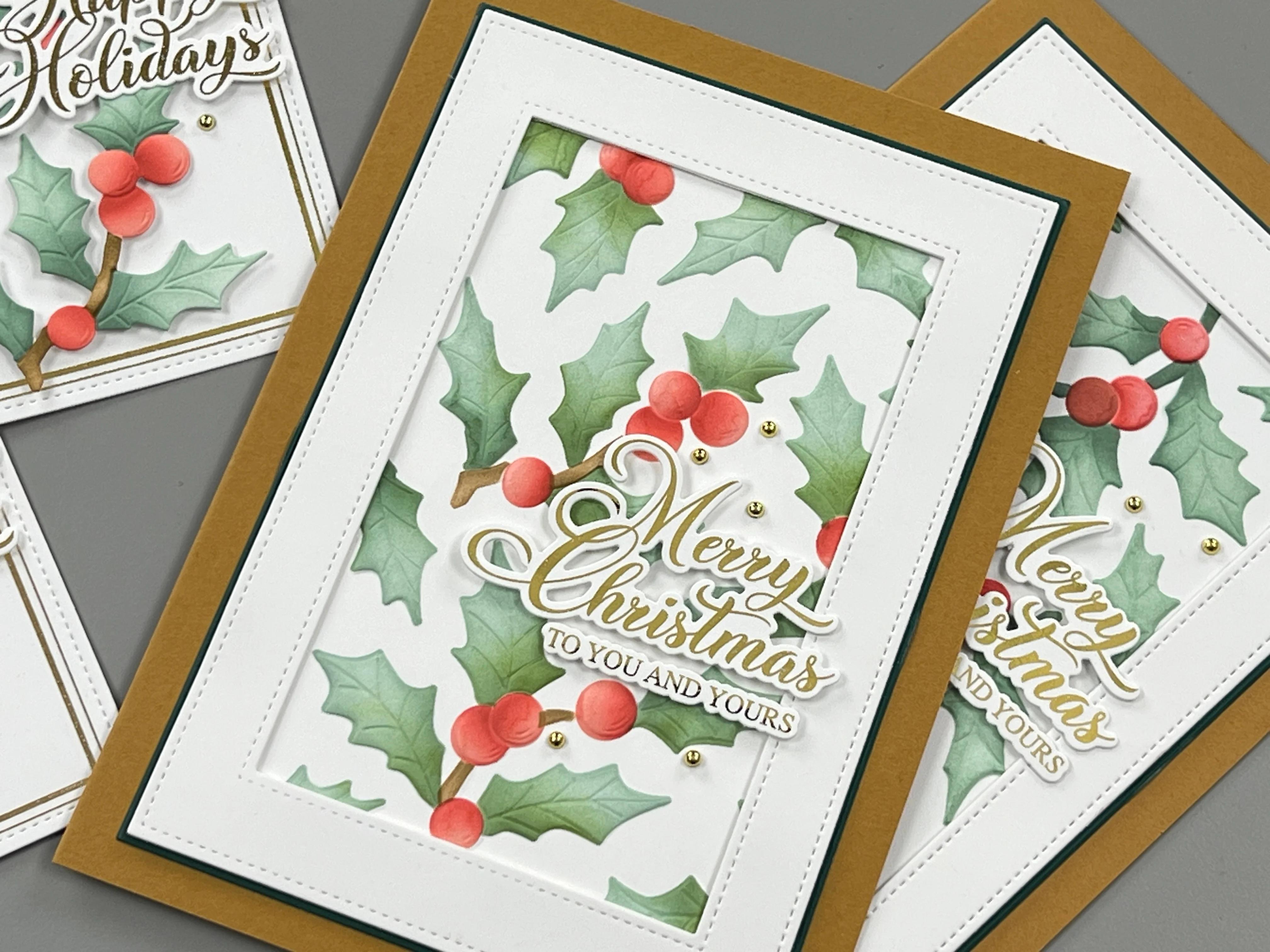 BUNDLE- Jolly Holly 3D Embossing Folder, Die and Stencil - Image 4