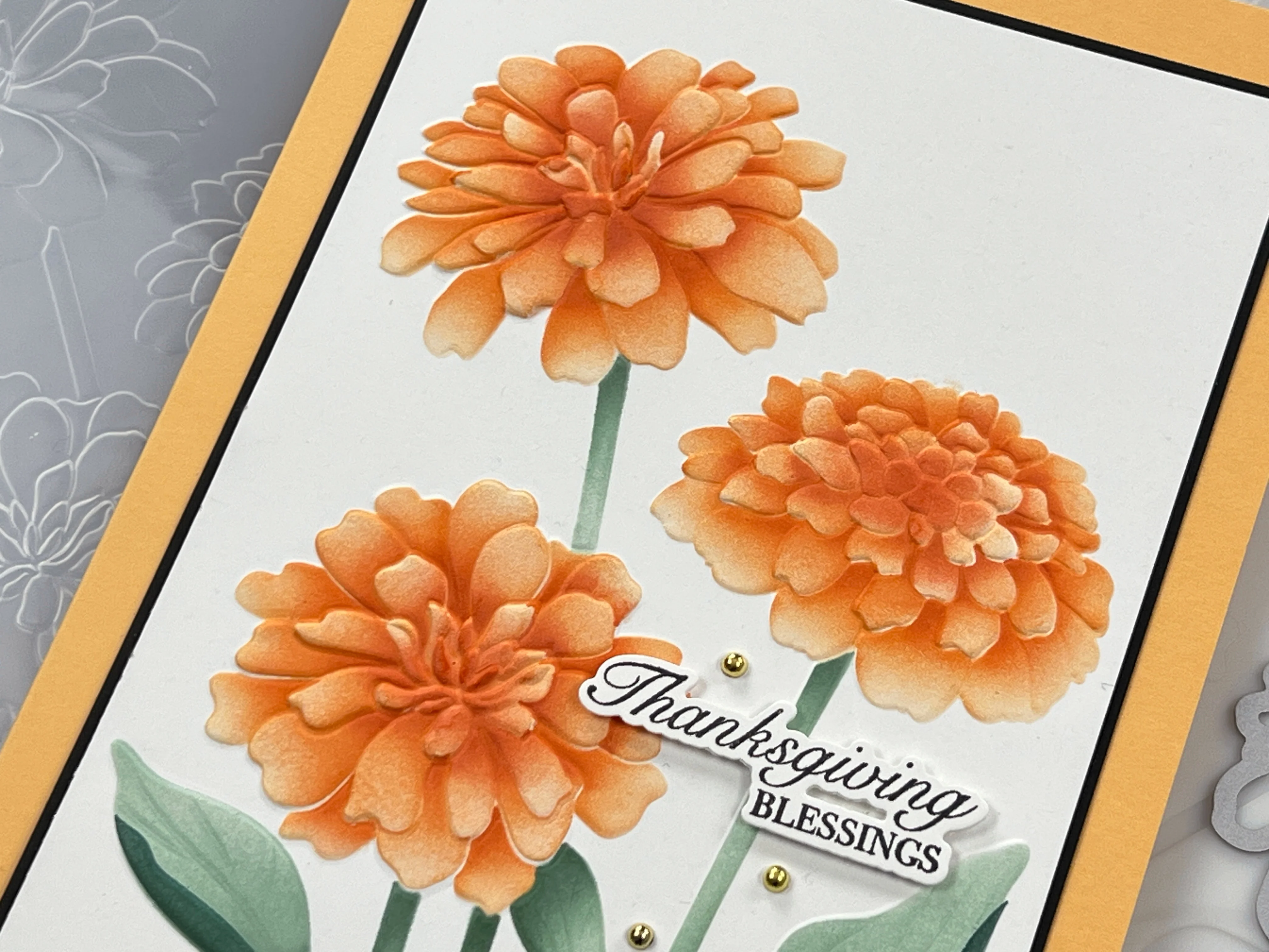 BUNDLE- Sensational Zinnias 3D Embossing Folder, Die and Stencil - Image 3