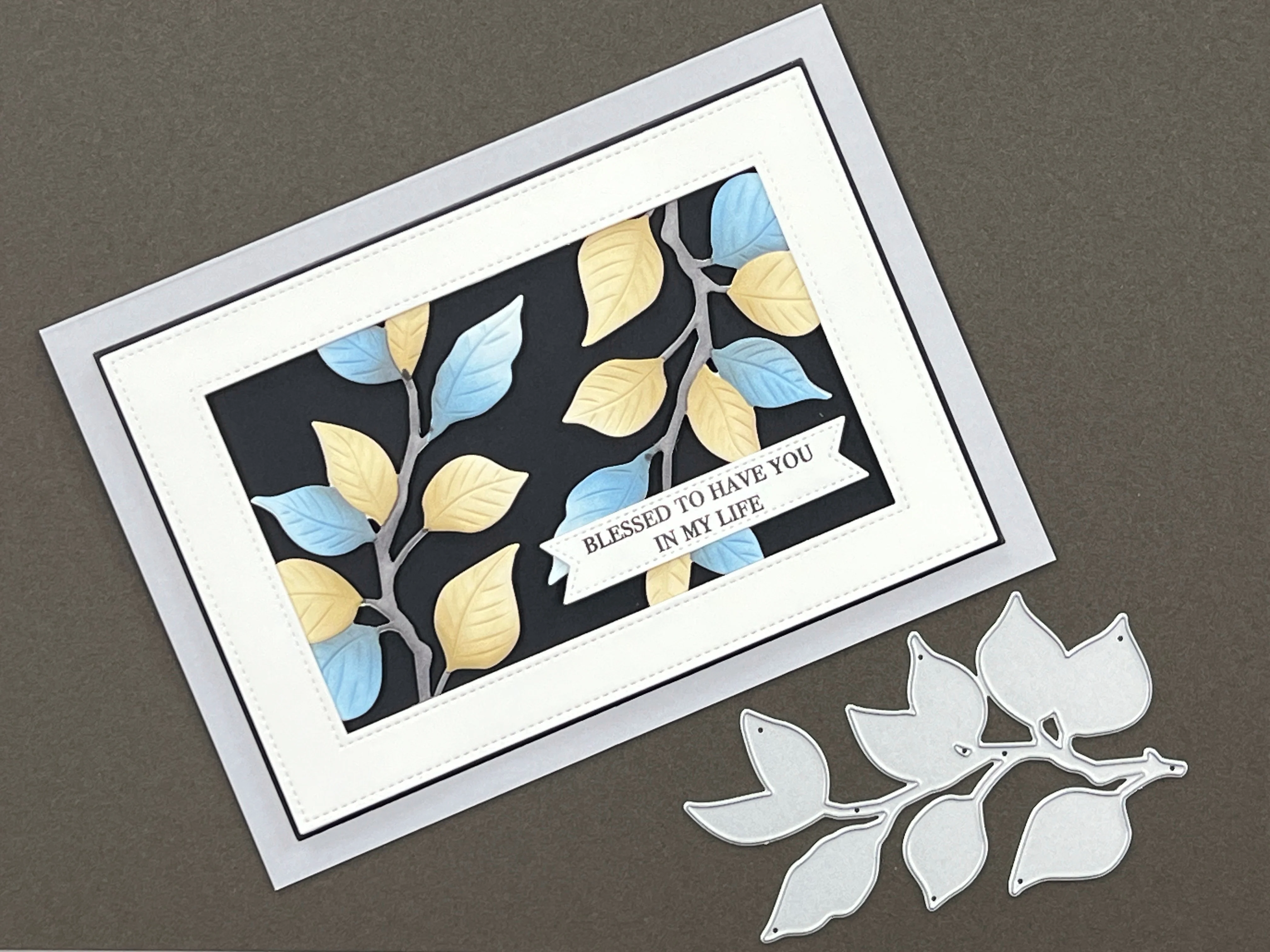 BUNDLE- Serene Branches 3D Embossing Folder, Die and Stencil - Image 4