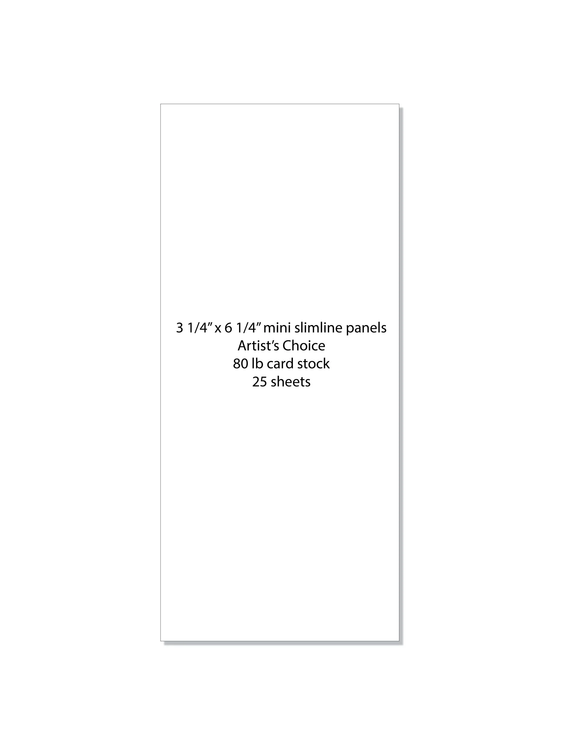 CARD STOCK PANELS- Artist's Choice Layering Weight MINI Slimline 3 1-4 x 6 1-4