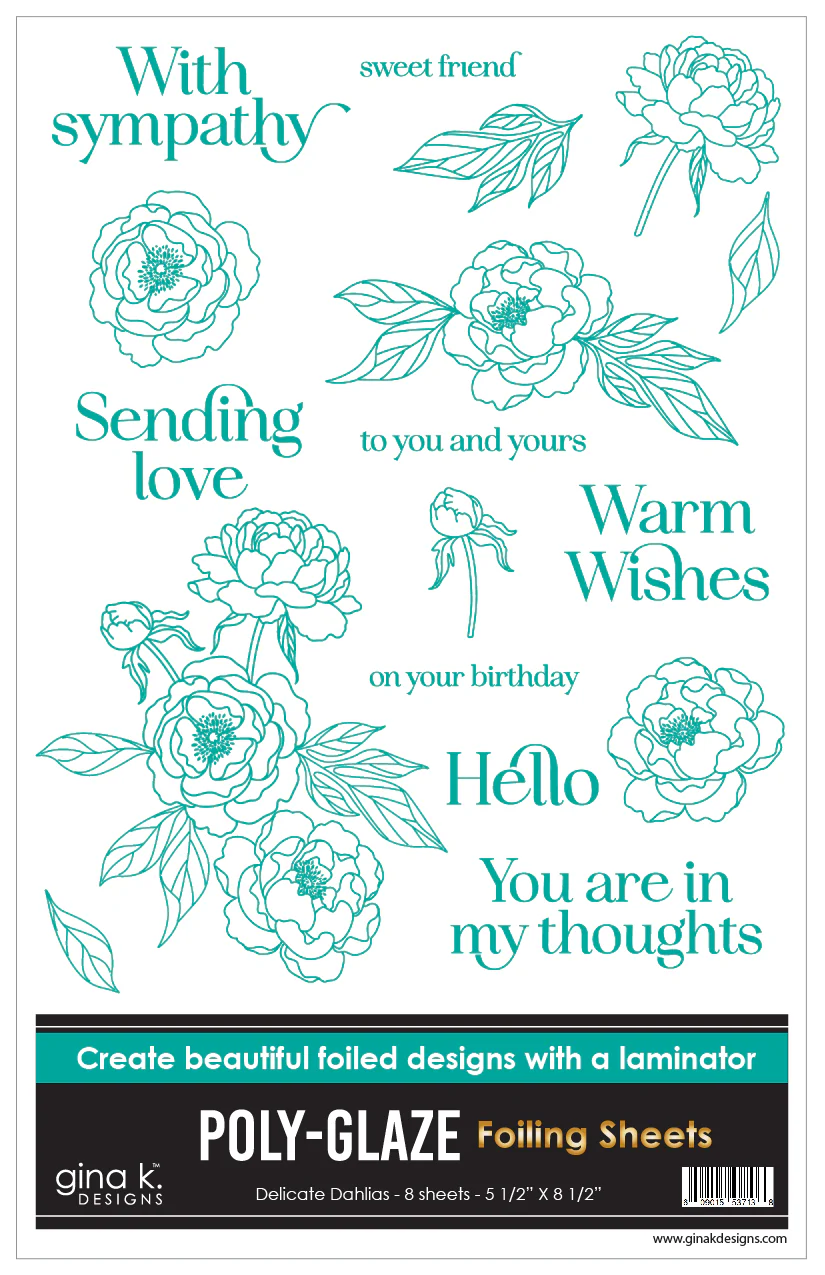 POLY-GLAZE Foiling Sheets- Delicate Dahlias