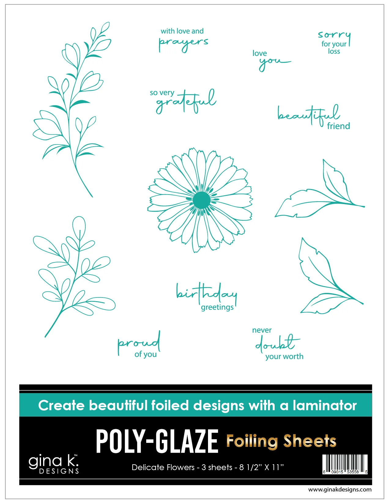 POLY-GLAZE Foiling Sheets- Delicate Flowers