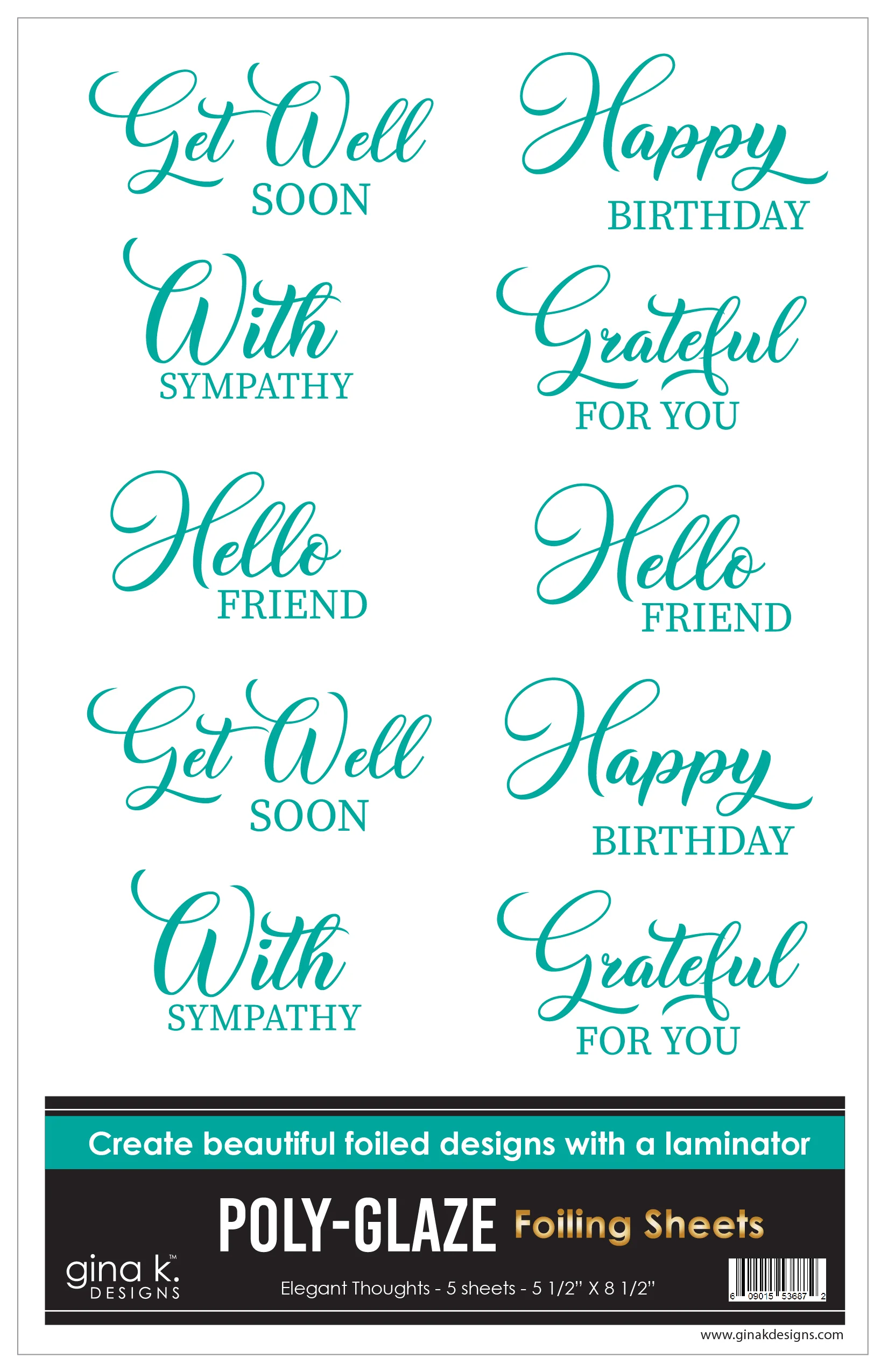 POLY-GLAZE Foiling Sheets- Elegant Thoughts