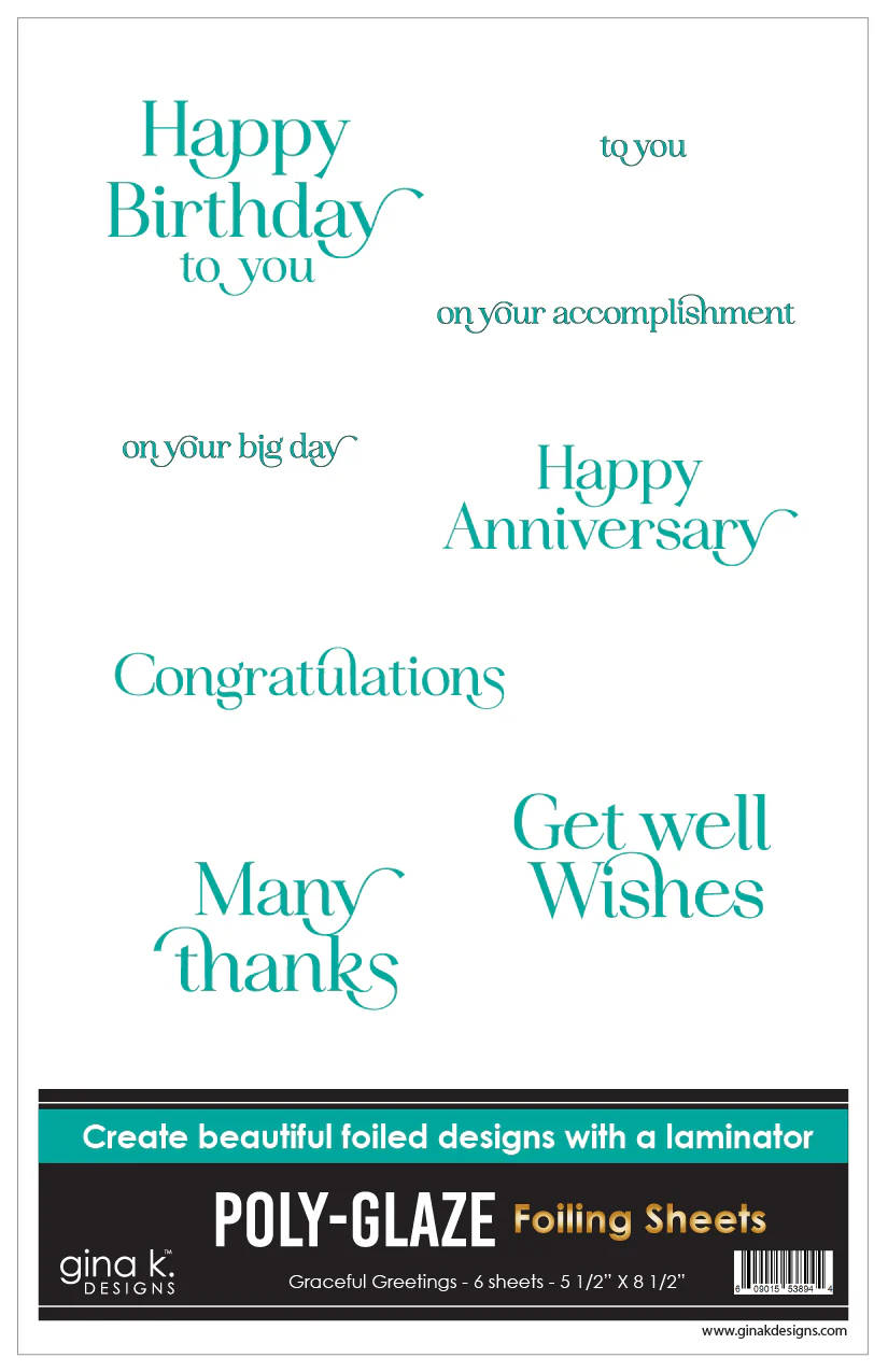 POLY-GLAZE Foiling Sheets- Graceful Greetings