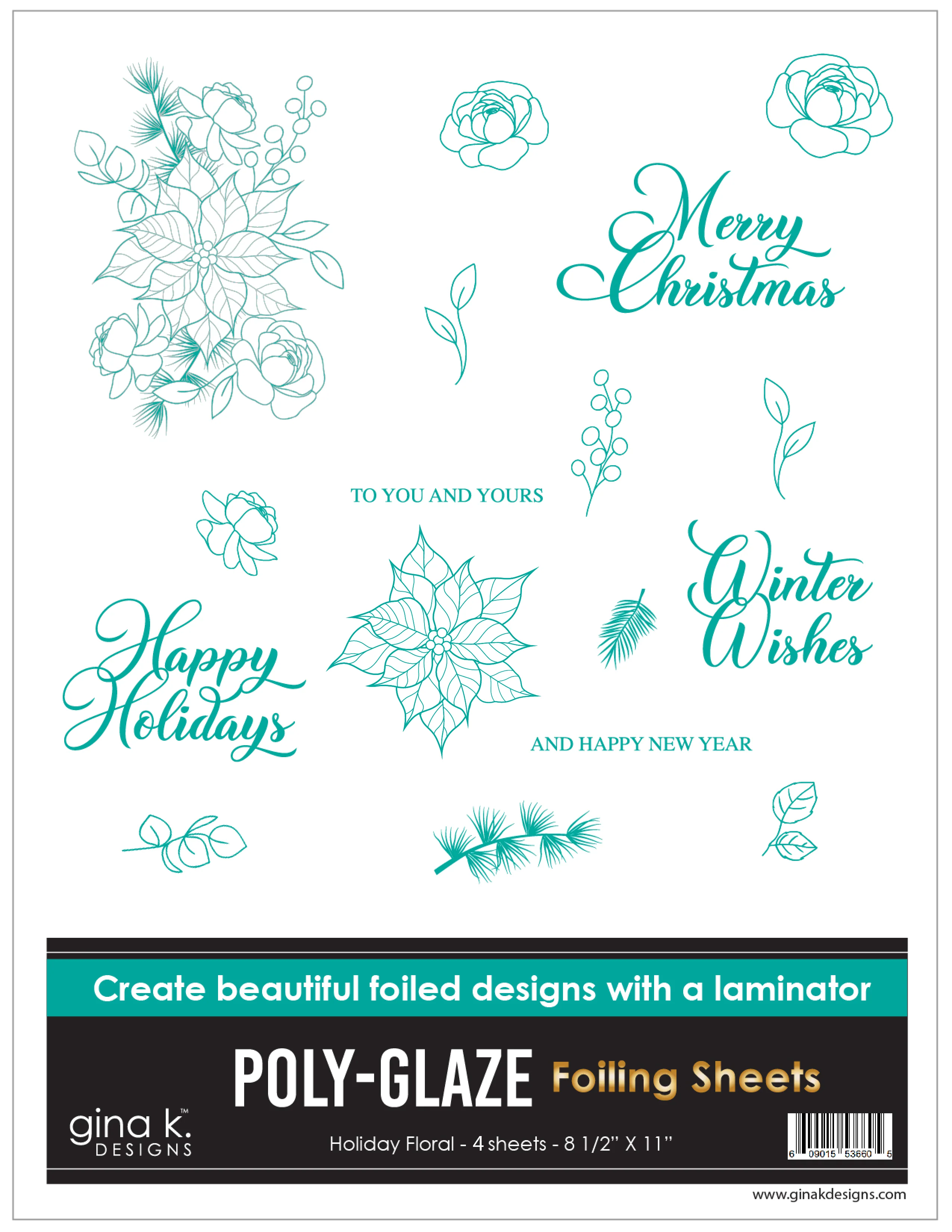POLY-GLAZE Foiling Sheets- Holiday Floral
