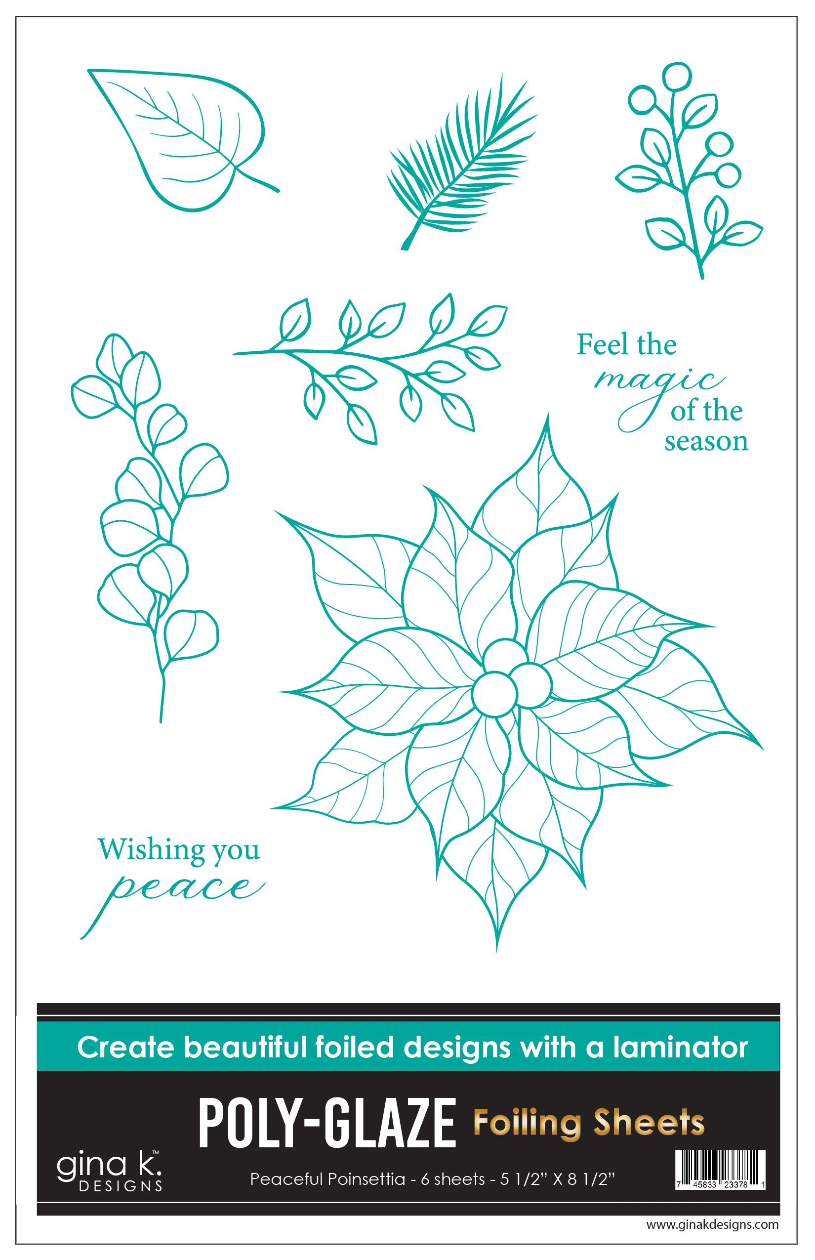 POLY-GLAZE Foiling Sheets- Peaceful Poinsettia