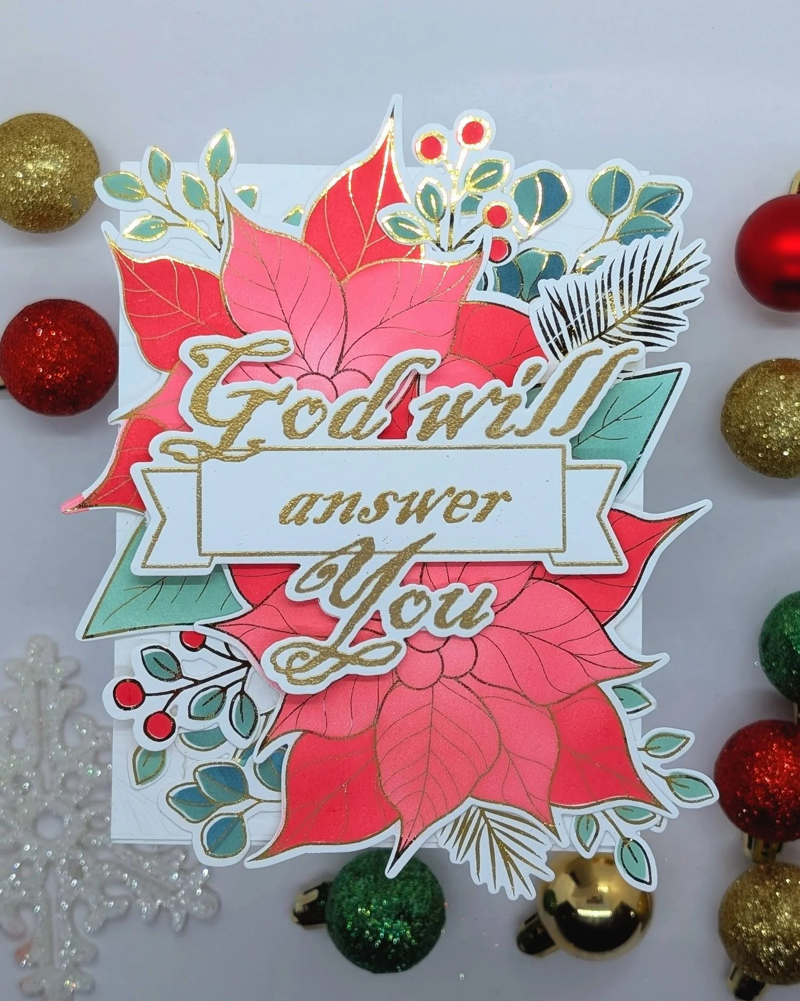 POLY-GLAZE Foiling Sheets- Peaceful Poinsettia - Image 2