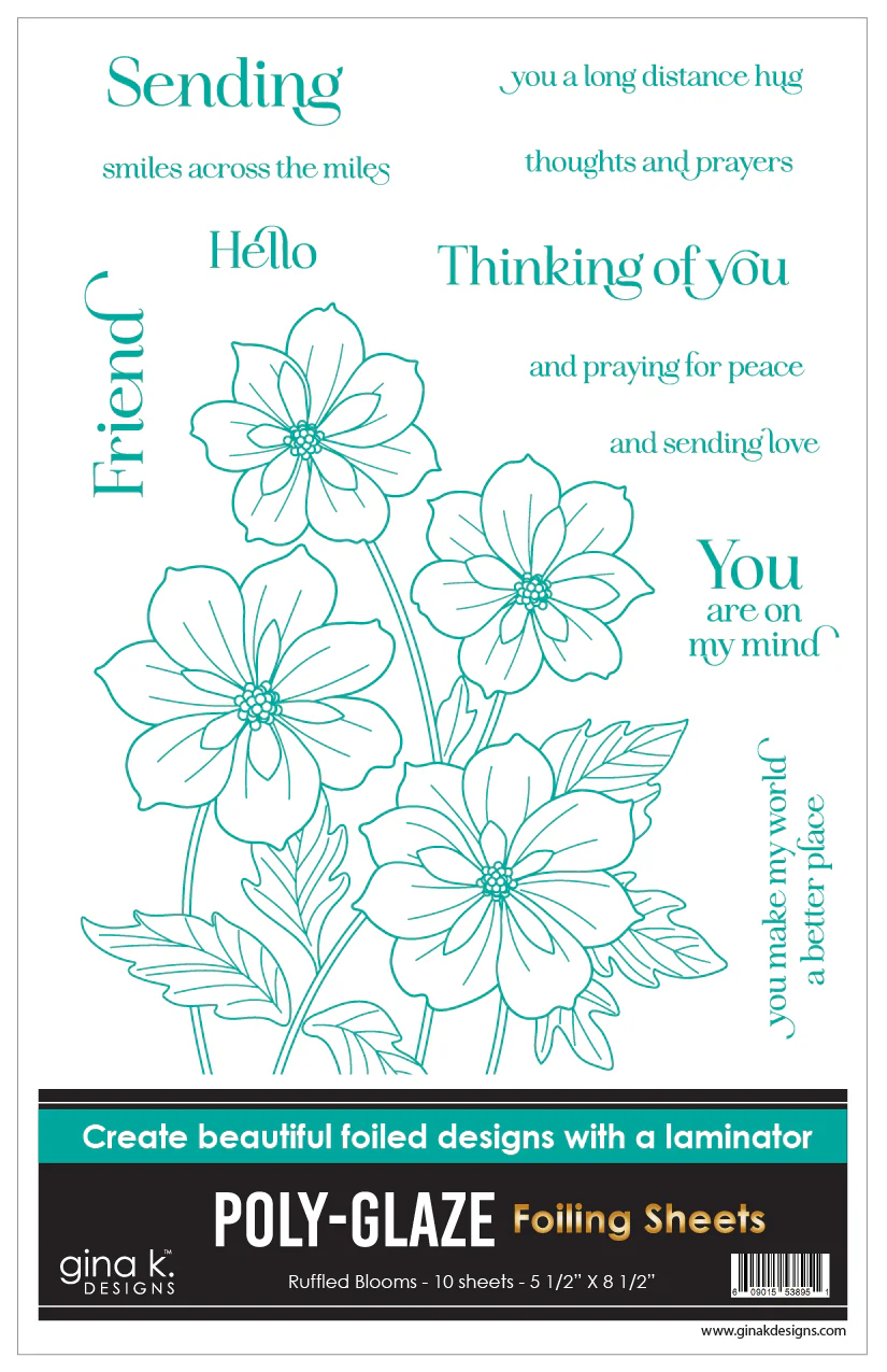 POLY-GLAZE Foiling Sheets- Ruffled Blooms