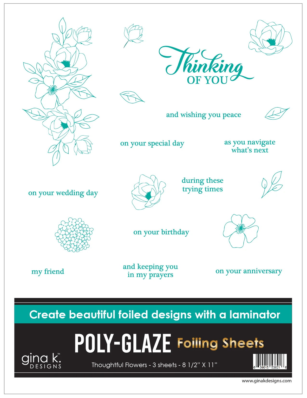 POLY-GLAZE Foiling Sheets- Thoughtful Flowers