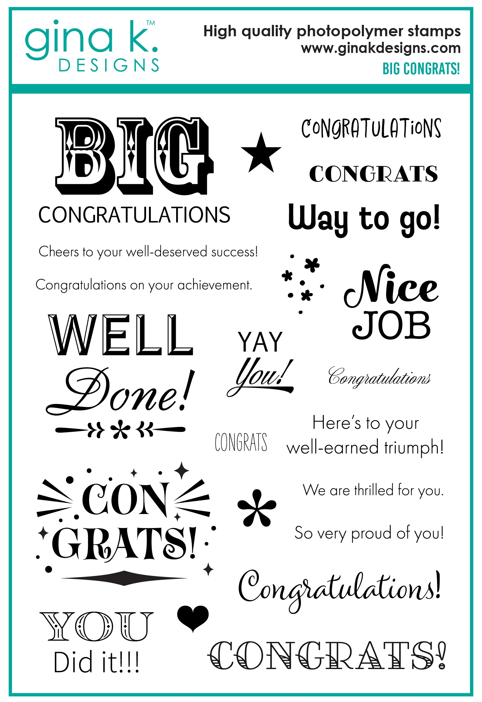 STAMPS- Big Congrats