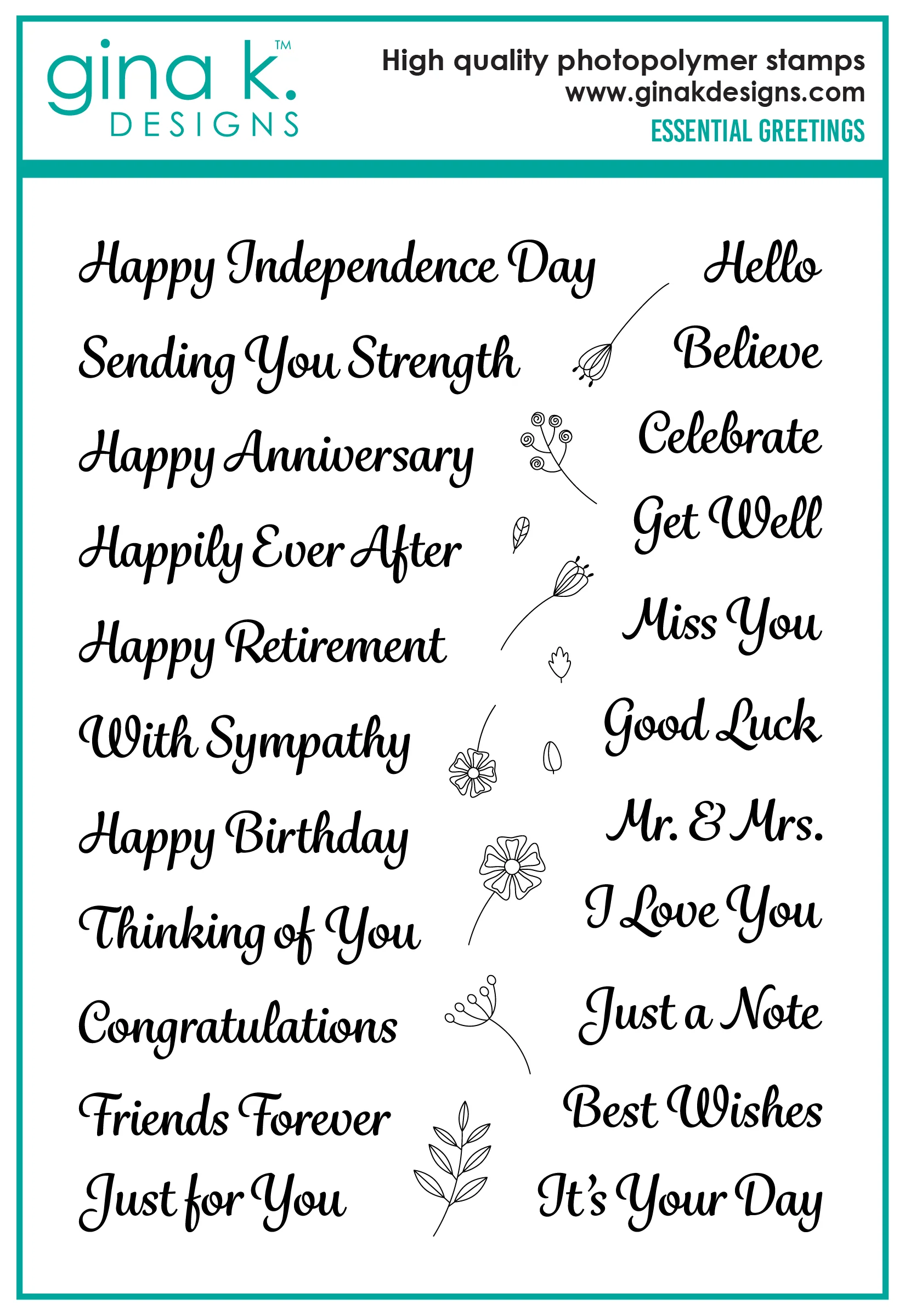 STAMPS- Essential Greetings