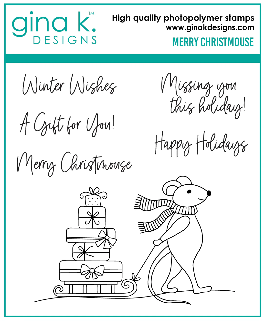 CLEARANCE - NO RETURNS STAMPS- Merry Christmouse