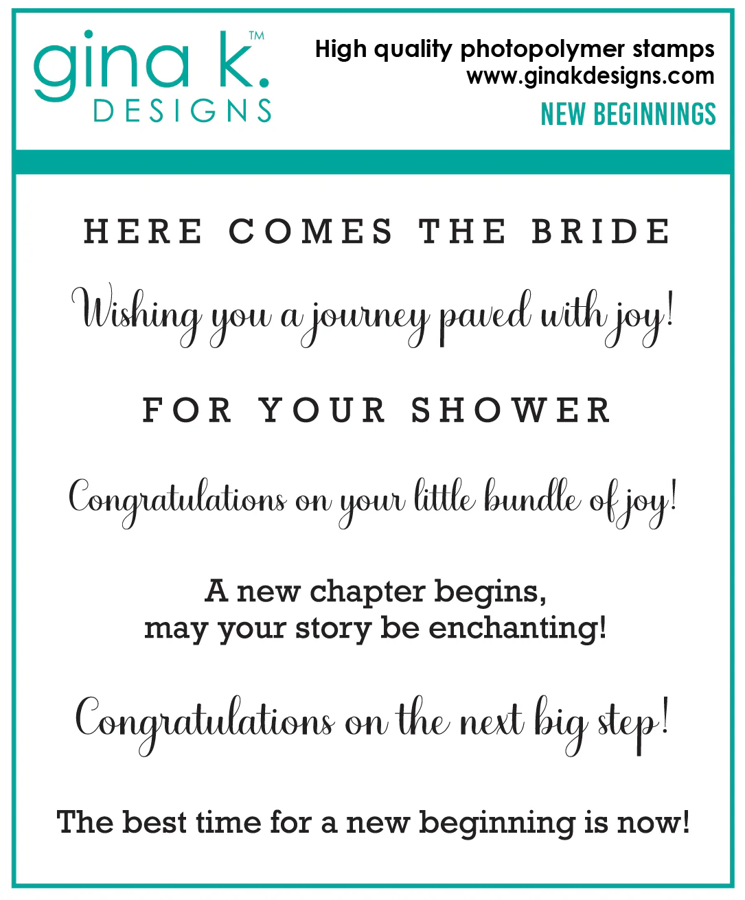 STAMPS- New Beginnings MINI