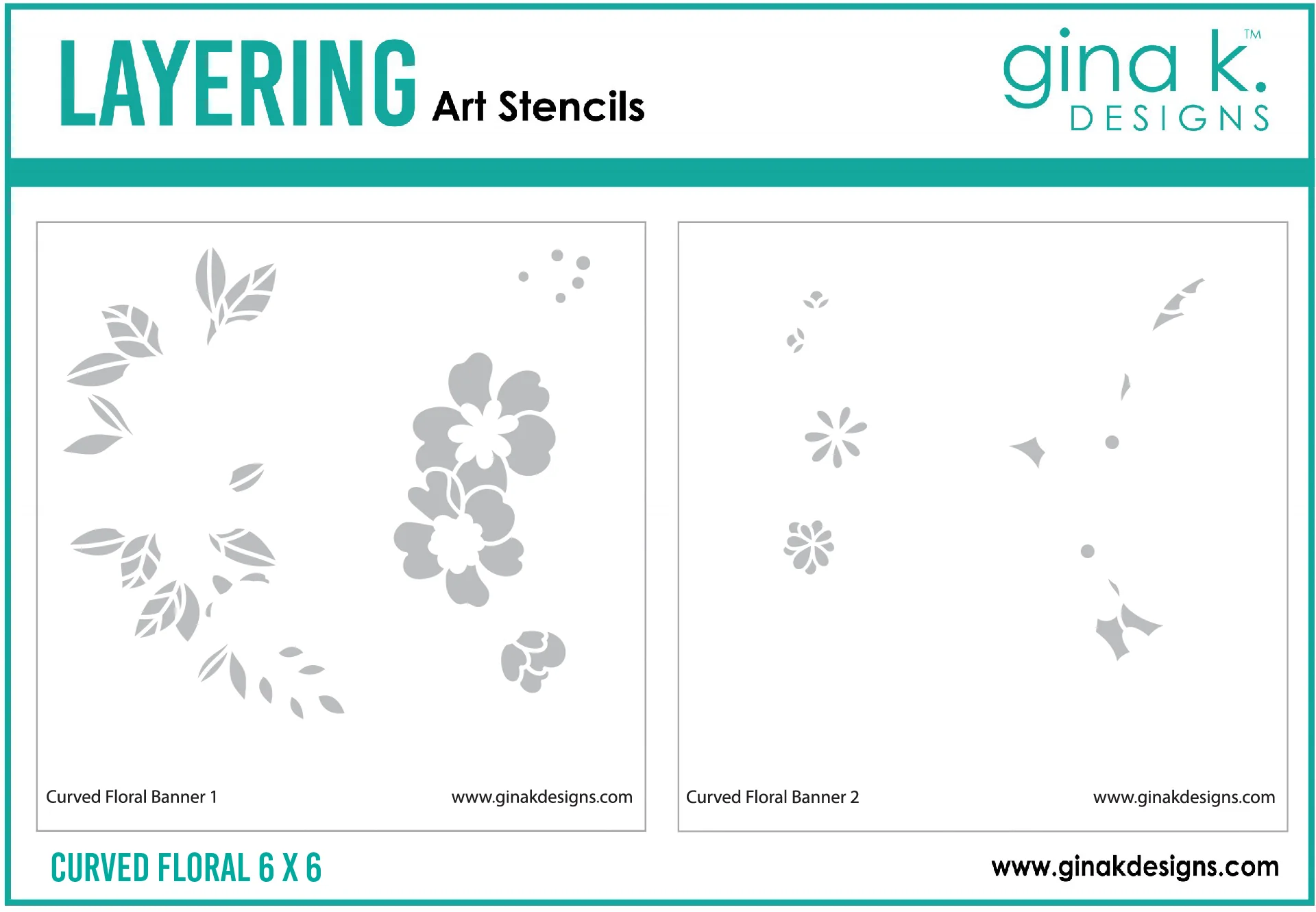 STENCIL- Curved Floral Banner Layering Stencil