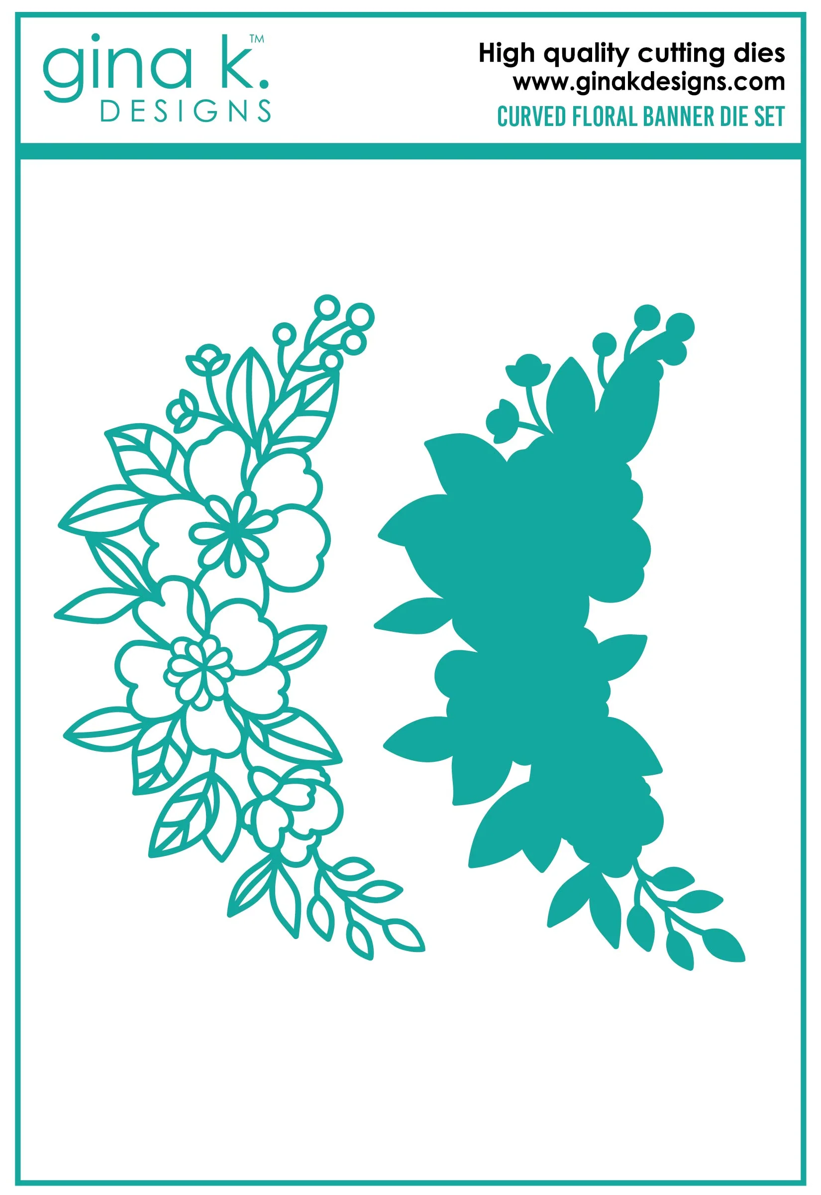 STENCIL- Curved Floral Banner Layering Stencil - Image 2