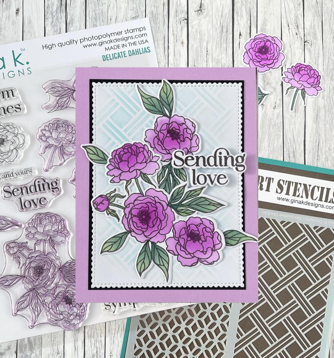 STENCIL- Delicate Dahlias - Image 2