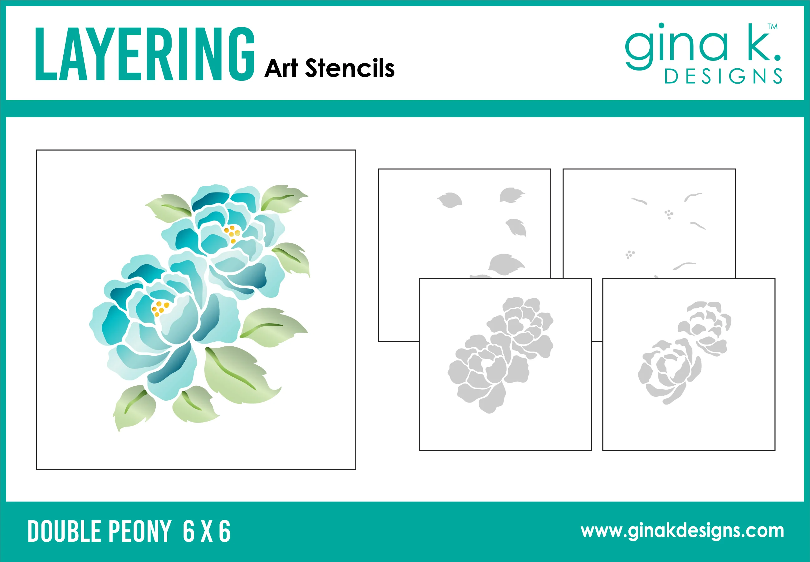 STENCIL- Double Peony