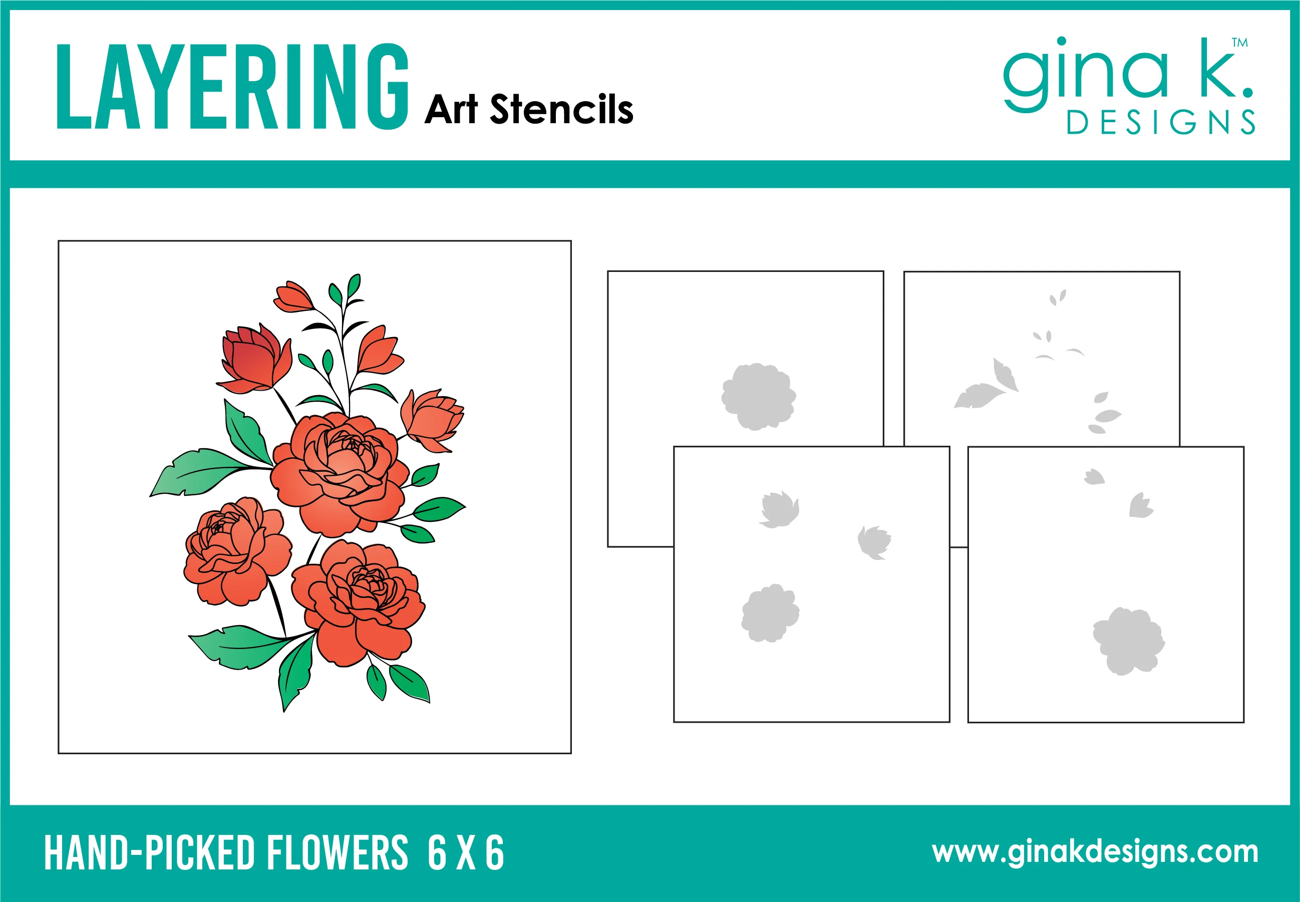 STENCIL- Hand-Picked Flowers Layering Stencil
