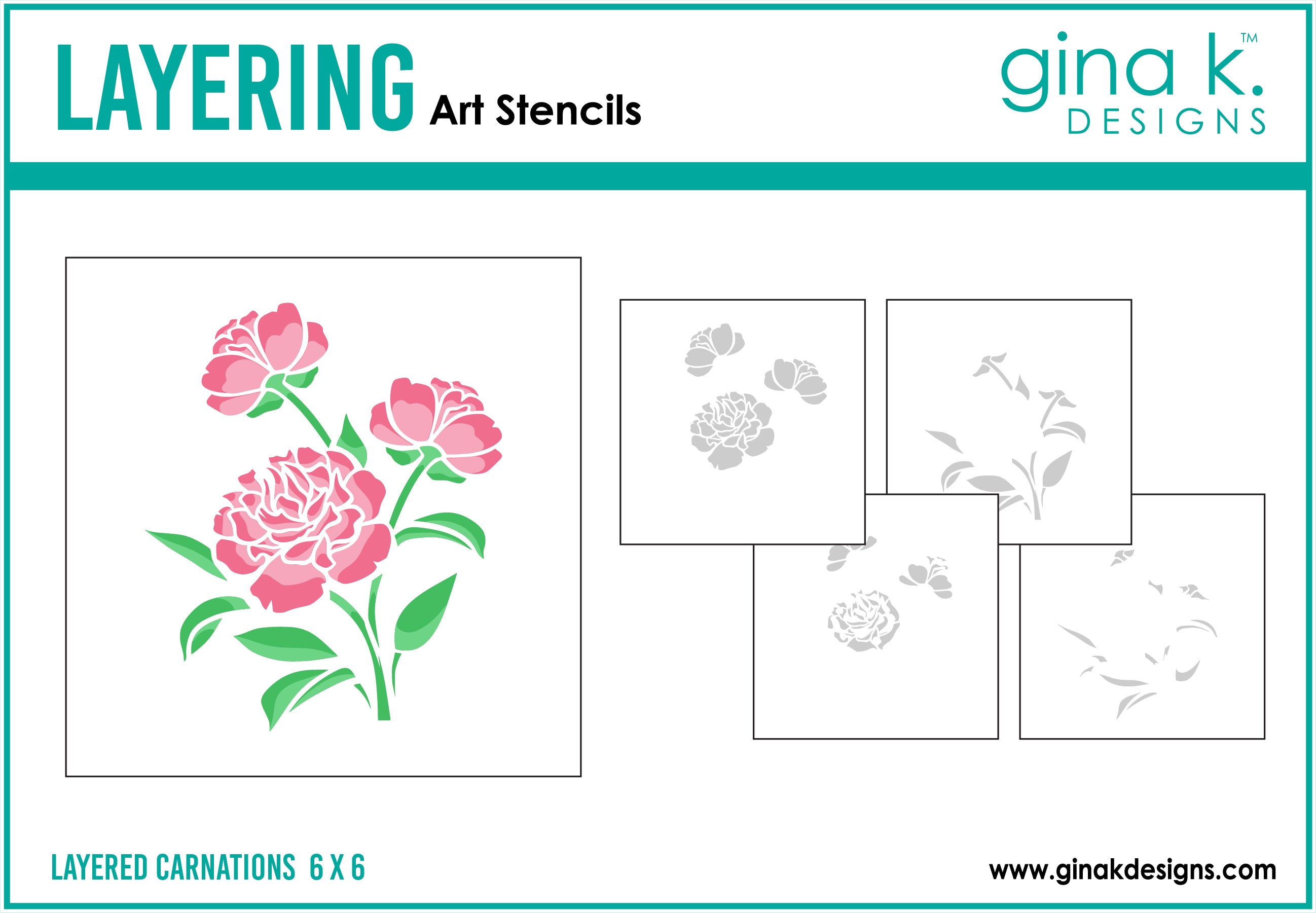 STENCIL- Layered Carnations