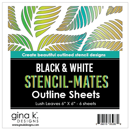 STENCIL-MATES- Black and White Outline Sheets- Lush Leaves