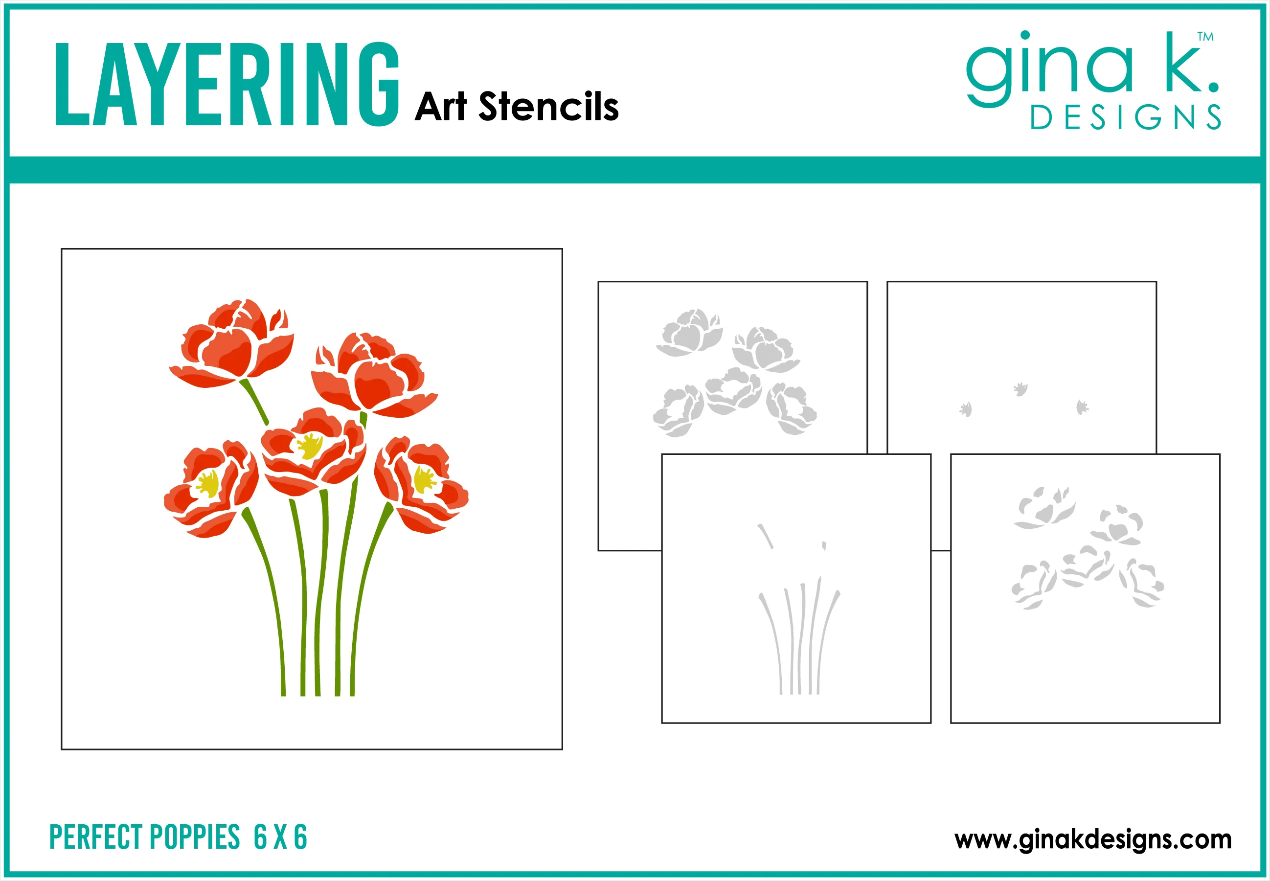 STENCIL- Perfect Poppies