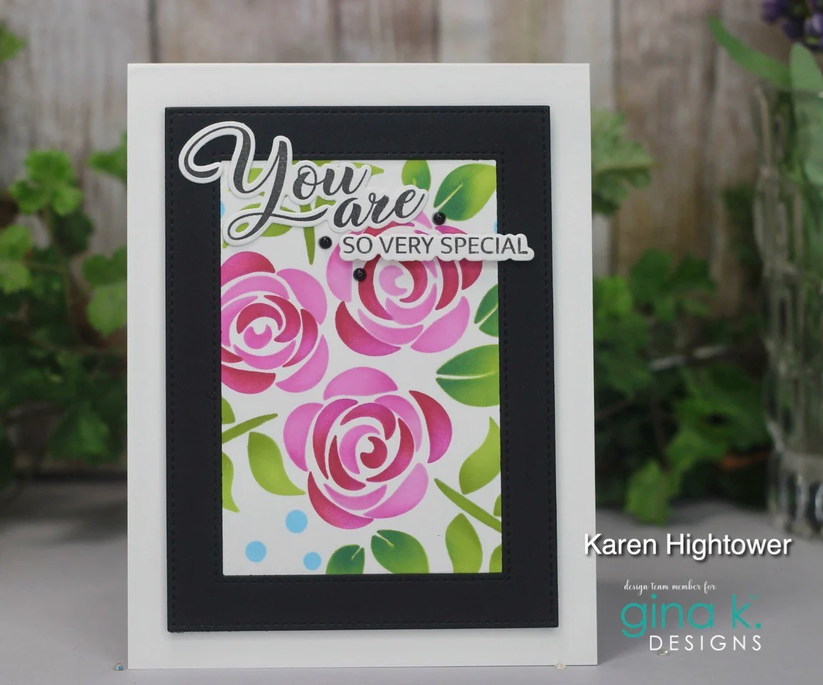STENCIL- Shimmering Roses - Image 2