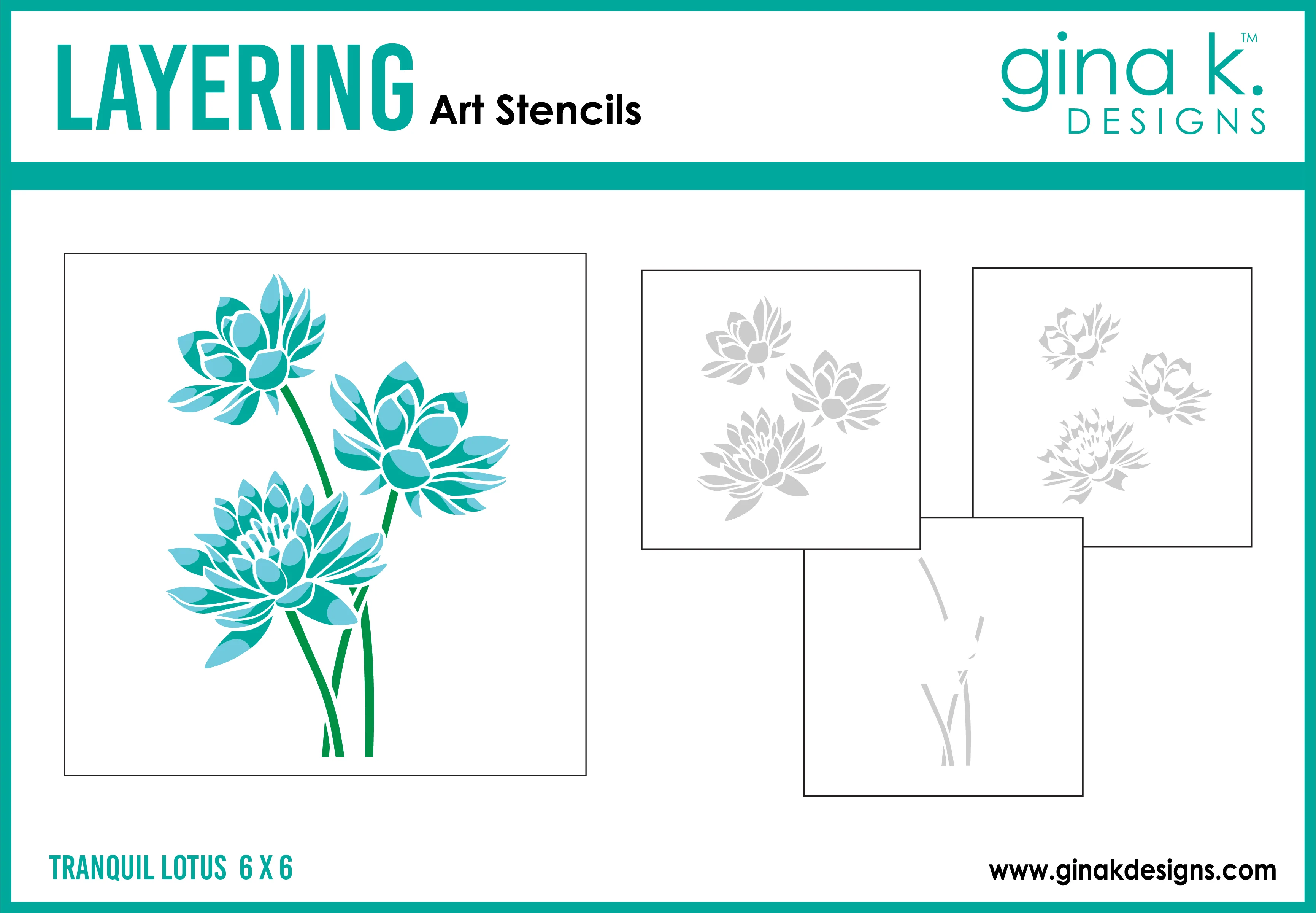 STENCIL- Tranquil Lotus Layering Stencils