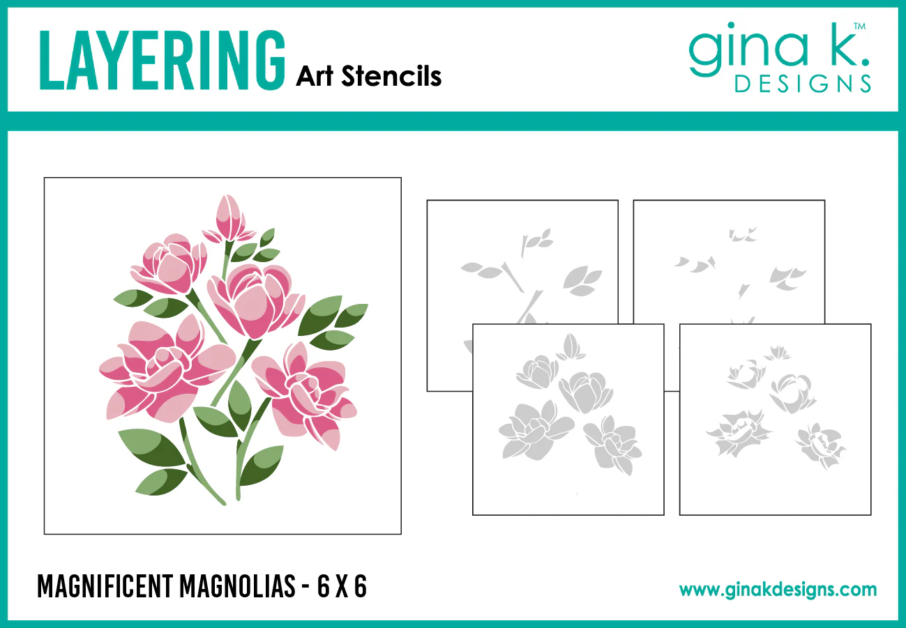 STENCIL- Magnificent Magnolias Layering Stencil