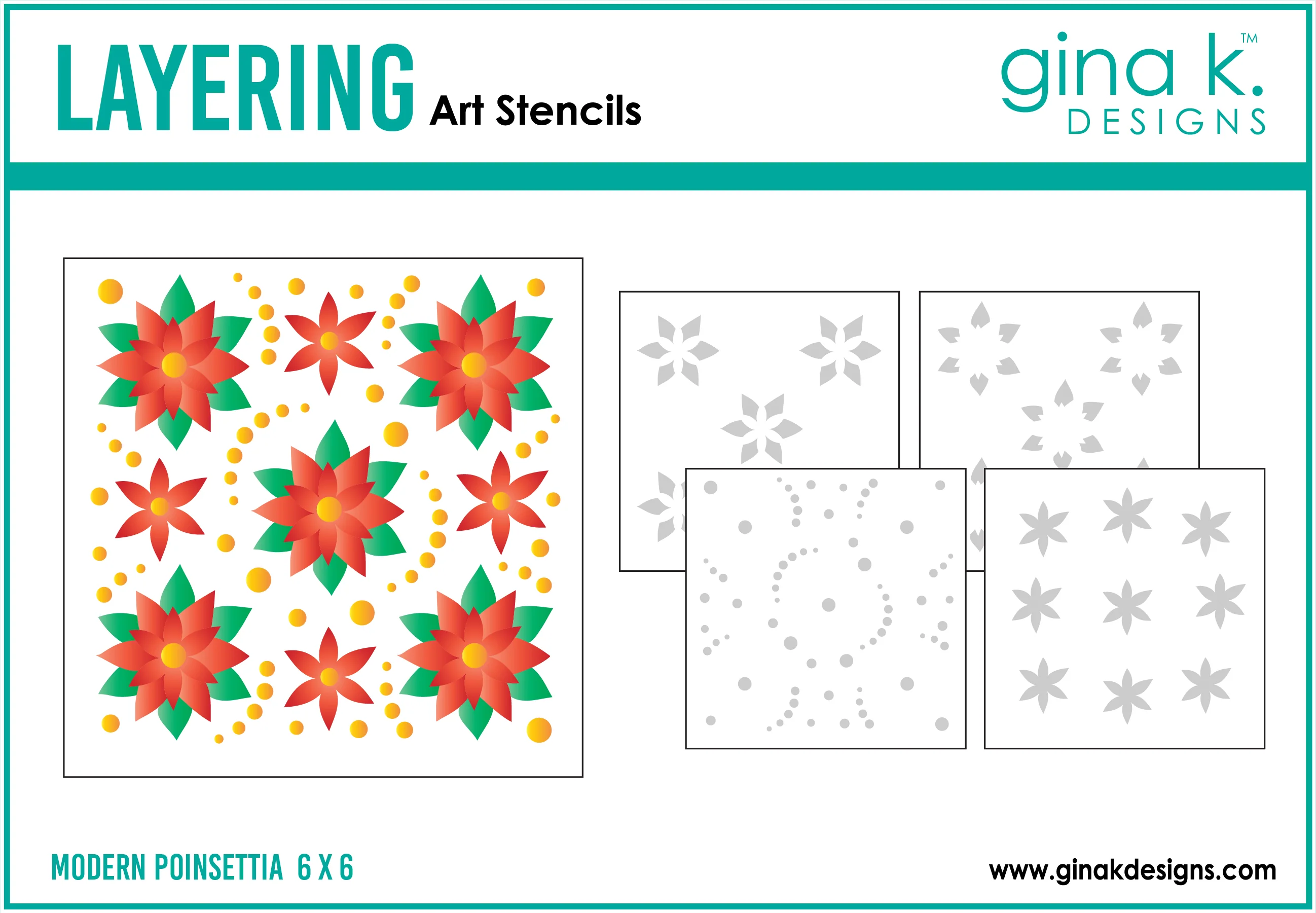 STENCIL- Modern Poinsettia