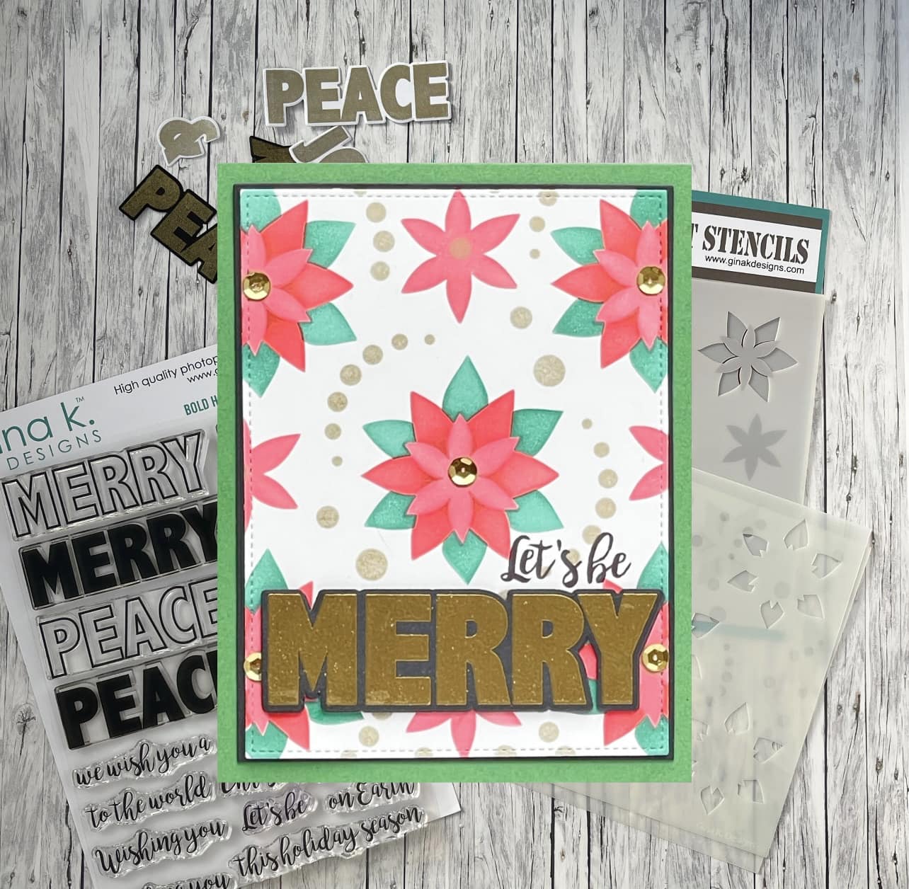 STENCIL- Modern Poinsettia - Image 2