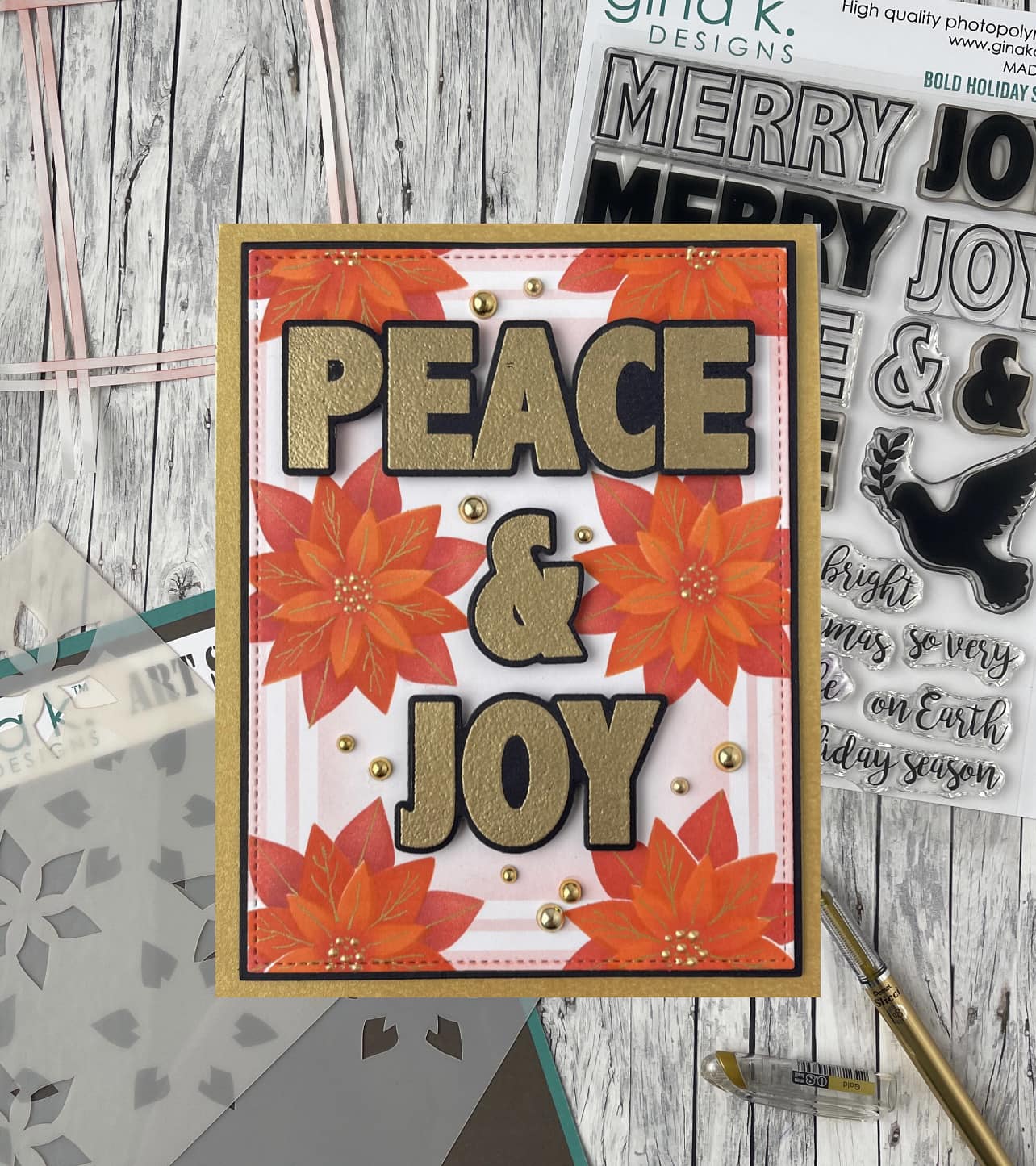 STENCIL- Modern Poinsettia - Image 3