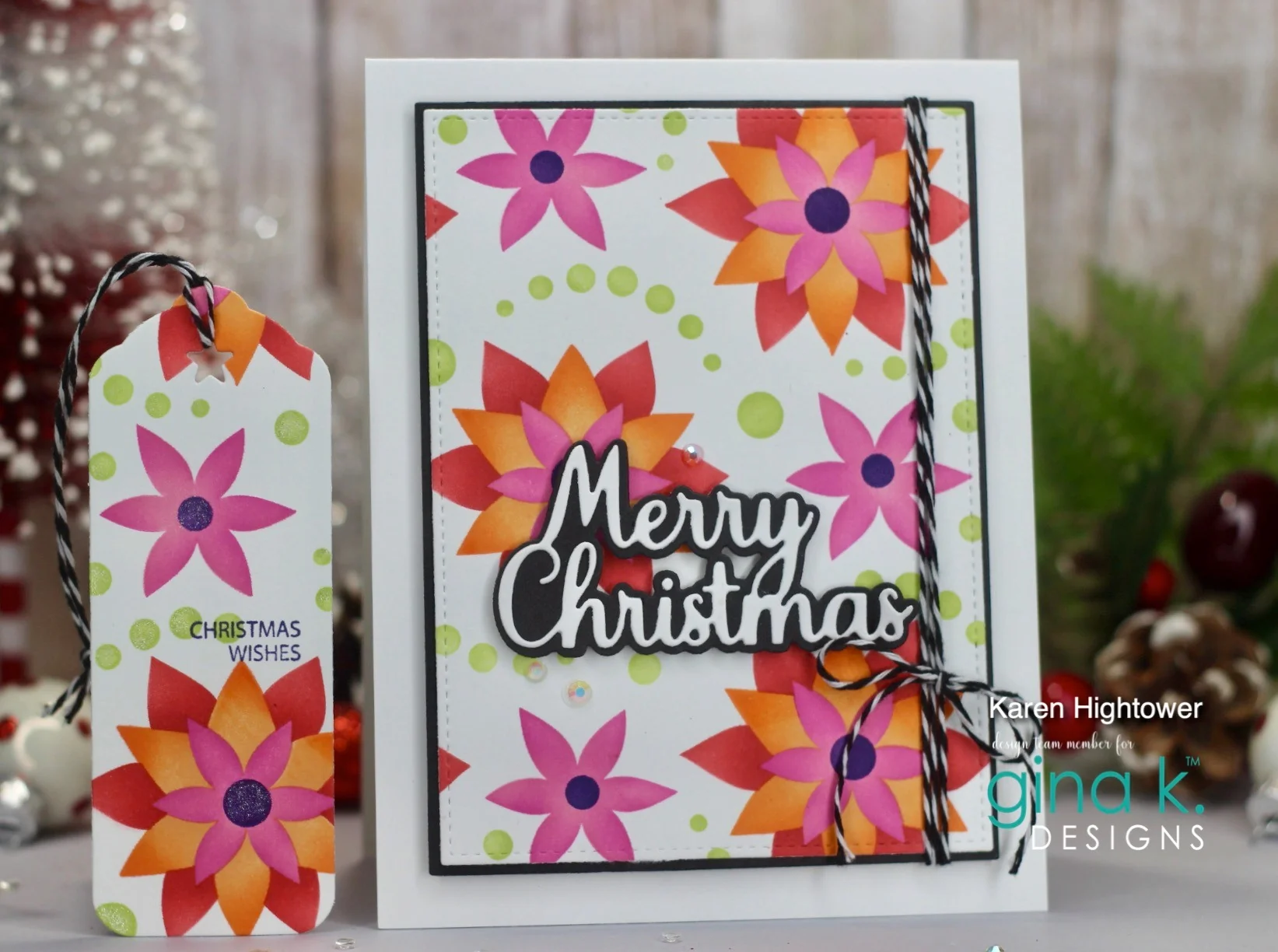 STENCIL- Modern Poinsettia - Image 4