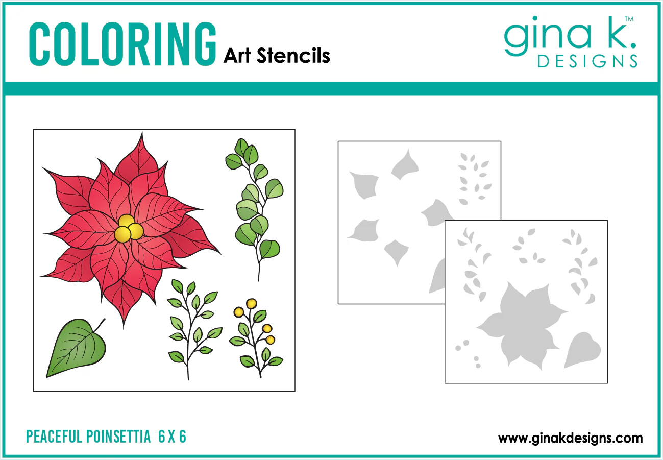 STENCIL- Peaceful Poinsettia