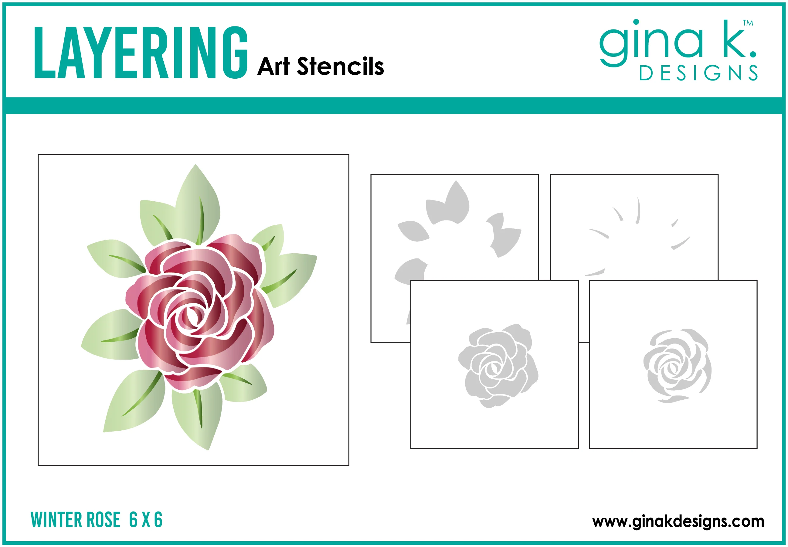 STENCIL- Winter Rose